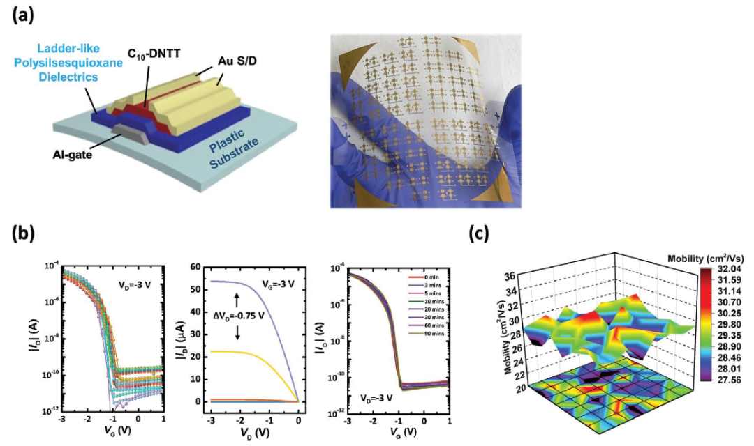 韩国岭南大学国立韩国交通大学《AFM》：低压驱动OFETs器件用高k聚倍半硅氧烷电介质材料(图6)